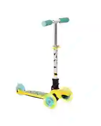 HOMCOM Kids Scooter Foldable Kick Scooter LED Flashing Wheels 3-8 Years Yellow