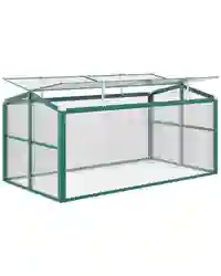 Outsunny Aluminium Cold Frame Greenhouse Planter with Openable Top 130x70x61cm
