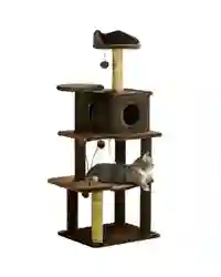 PawHut Cat Tree for Indoor Cats, Modern Cat Tower with Scratching Posts, House