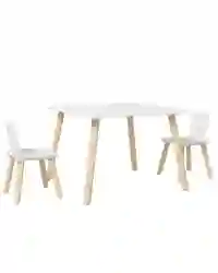 AIYAPLAY 3 Pieces Toddler Table and Chair Set for Nursery, Playroom, Classroom