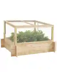 Outsunny Outdoor Raised Garden Bed with Cold Frame Greenhouse and Openable Top