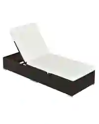 Outsunny Patio Rattan Chaise Lounge Garden Pool Wicker Sun Lounger Adjustable