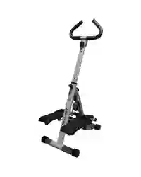 HOMCOM Foldable Stepper Adjustable Step Machine w/ Handlebar LCD Display, Grey