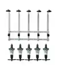 Beaumont 5x 25ml Solo Bar Optic Spirit Measure & 70cl/1L Wall Mounted Brackets