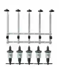 Beaumont 5x 50ml Solo Bar Optic Spirit Measure & 70cl/1L Wall Mounted Brackets