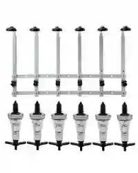 Beaumont 6 x 25ml Chrome Solo Bar Optic Spirit Measure & 70cl/1L Wall Brackets
