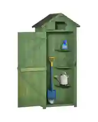 Outsunny Wooden Garden Storage Shed Tool Storage Box, 77 x 54 x 179 cm, Green