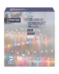Christmas Fairy Lights 120 Rainbow LEDs Silver Wire Indoor/Outdoor Decorations
