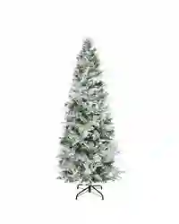 HOMCOM 6 Foot Snow Flocked Artificial Christmas Tree Holiday with Pencil Shape