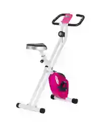 SPORTNOW Folding Exercise Bike with Heart-Rate Sensor for Home Use, Pink/White