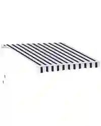Outsunny Garden Sun Shade Canopy Retractable Awning, 2.5 x 2m, Blue and White