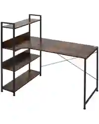 HOMCOM Industrial Computer Desk with Storage Shelf Metal Frame for Home Office