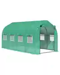 Outsunny 4 x 2 M Walk in Polytunnel Greenhouse Galvanised Steel w/ Zipped Door
