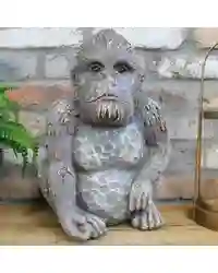 Ornament Garden Animal Gorilla Sitting Sculpture Chimp Monkey Body Statue Gift