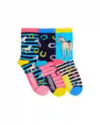 United Oddsocks Horse Trio Mis-Matched Bright Pony Themed UK 12-5.5 Girls Socks